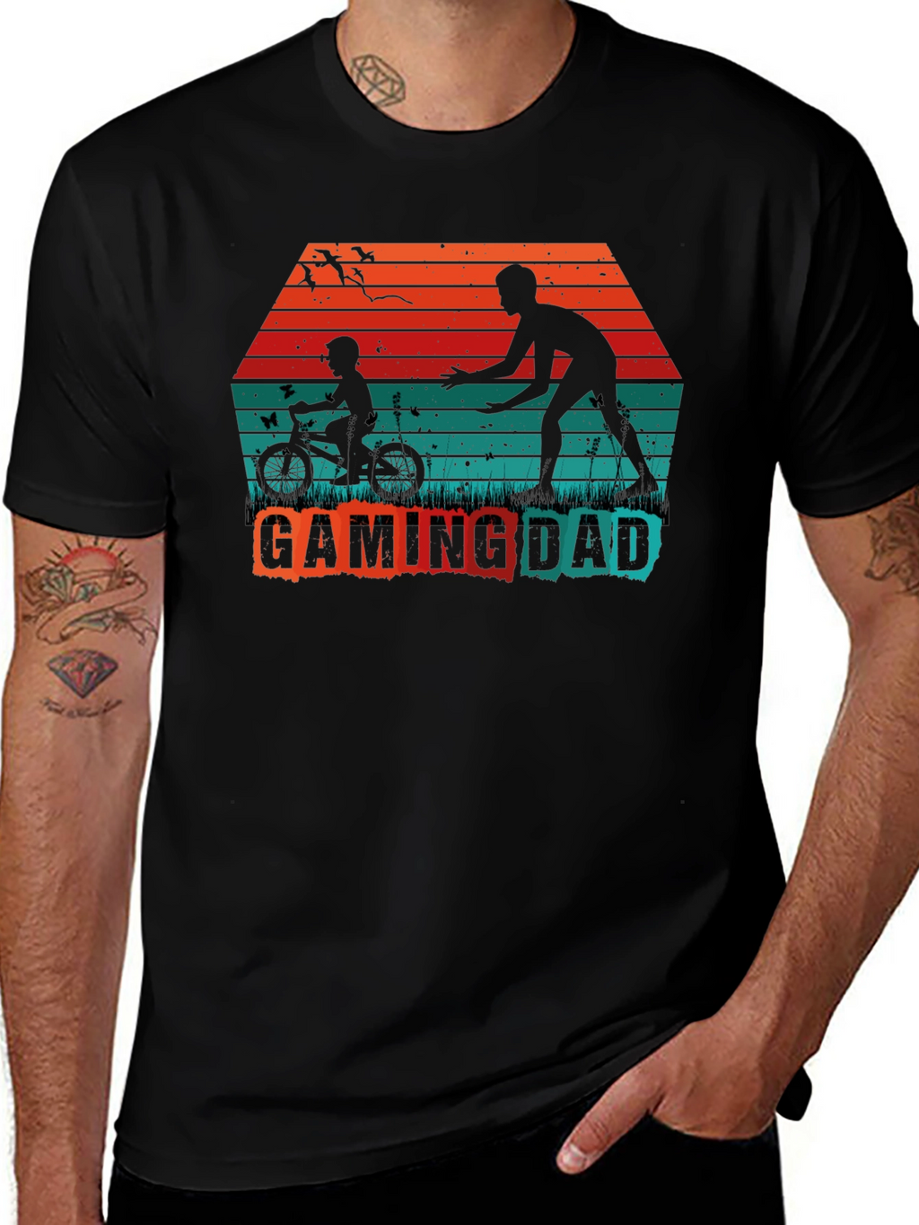 Gaming Dad T-Shirt - Father Son Silhouette Tee