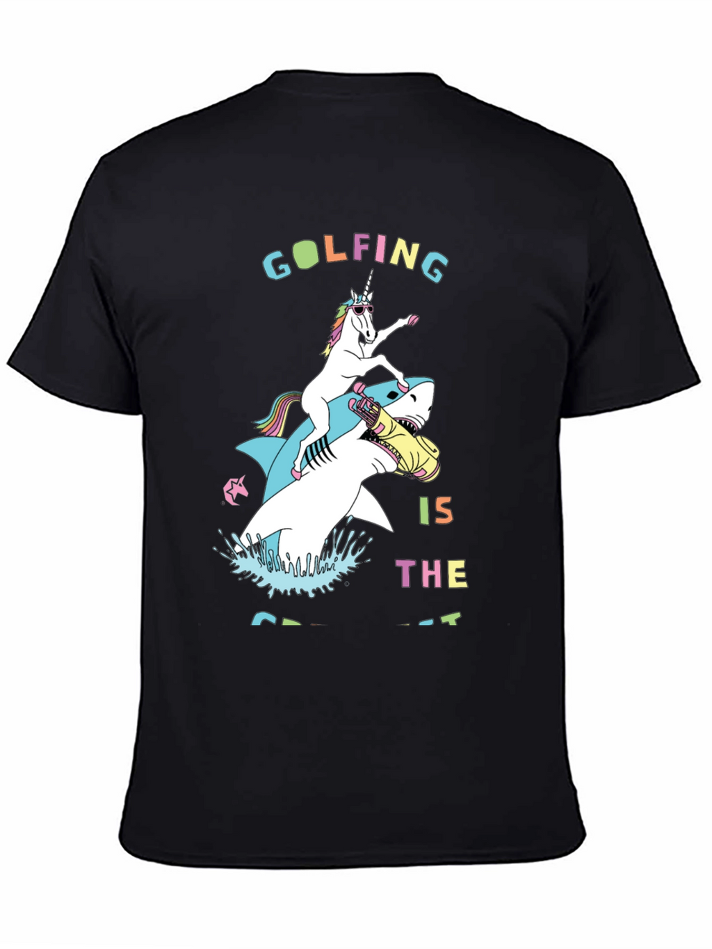 Golfing Unicorn Shark T-Shirt