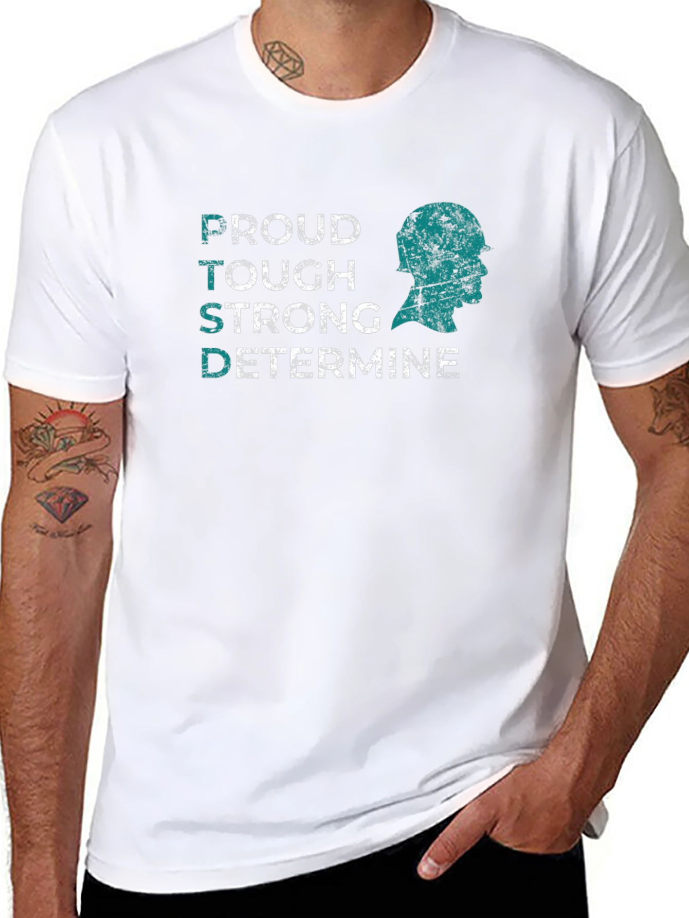 PTSD Awareness T-Shirt: Proud Tough Strong