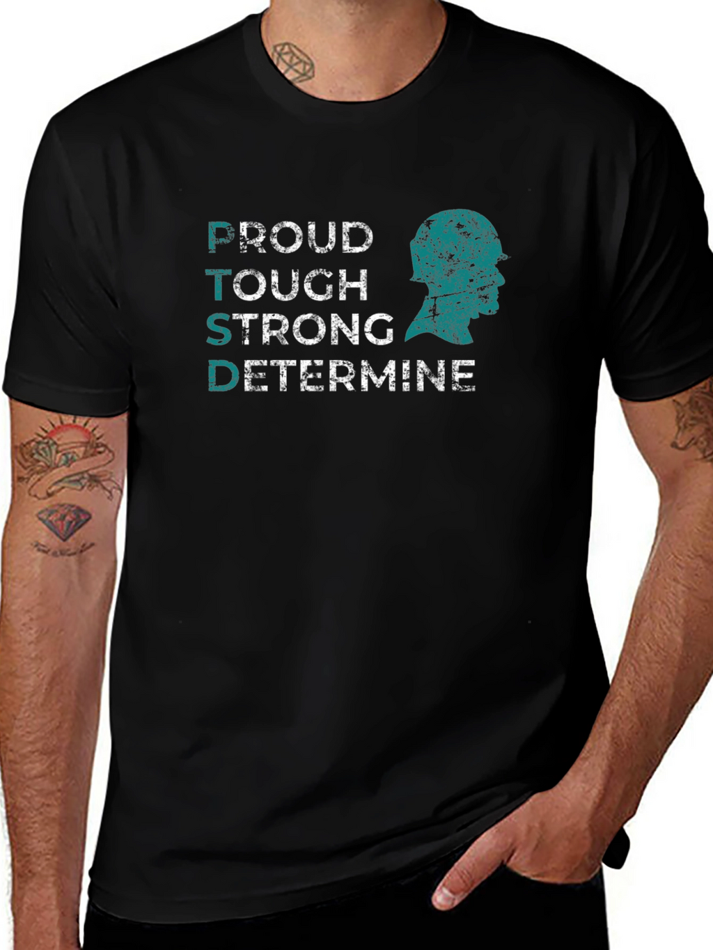 PTSD Awareness T-Shirt: Proud Tough Strong