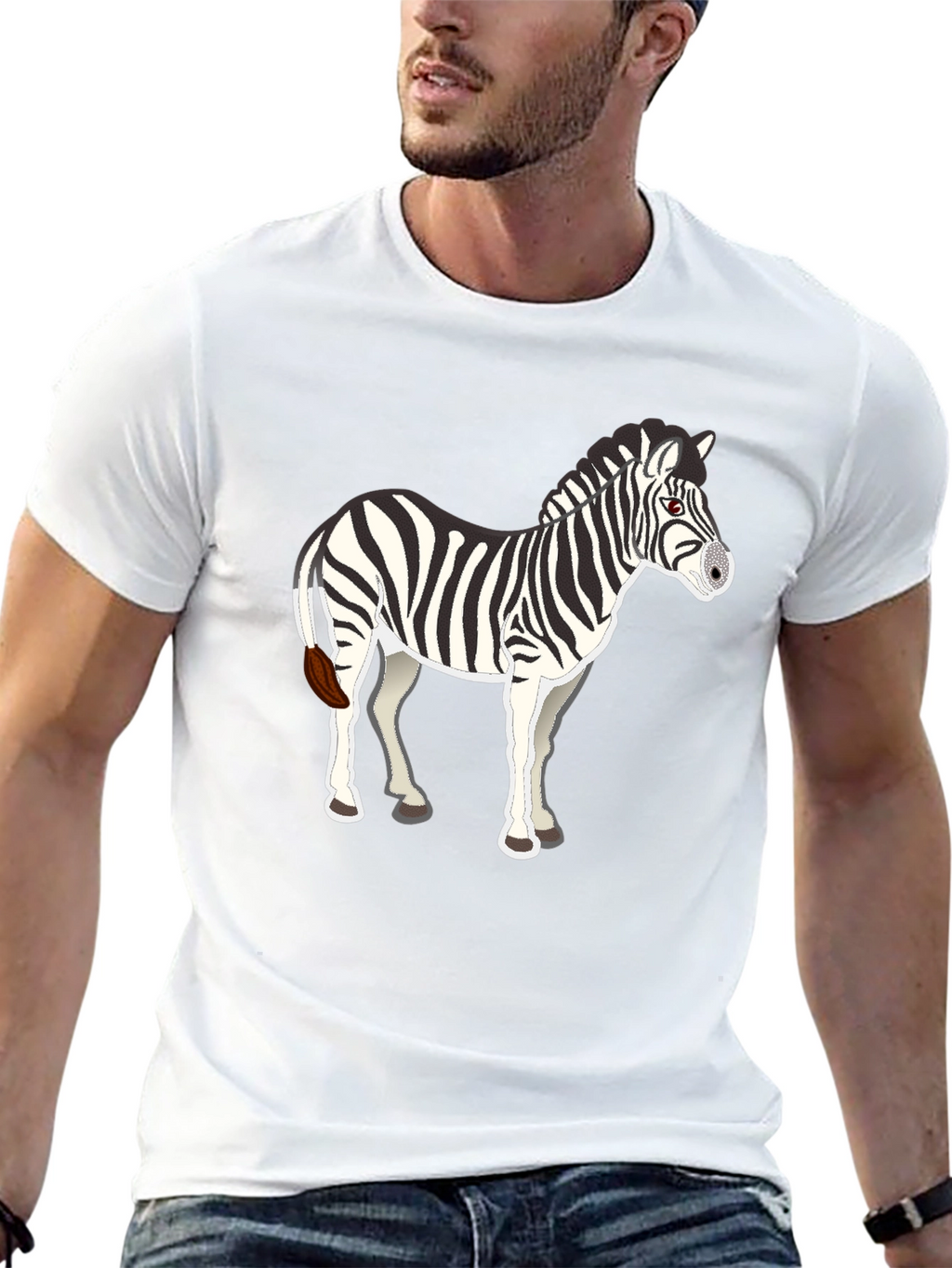 Zebra Graphic Black Tee