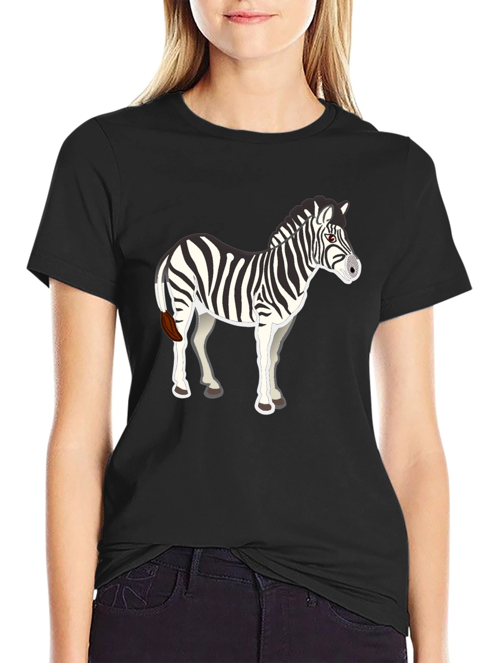 Zebra Graphic Black Tee