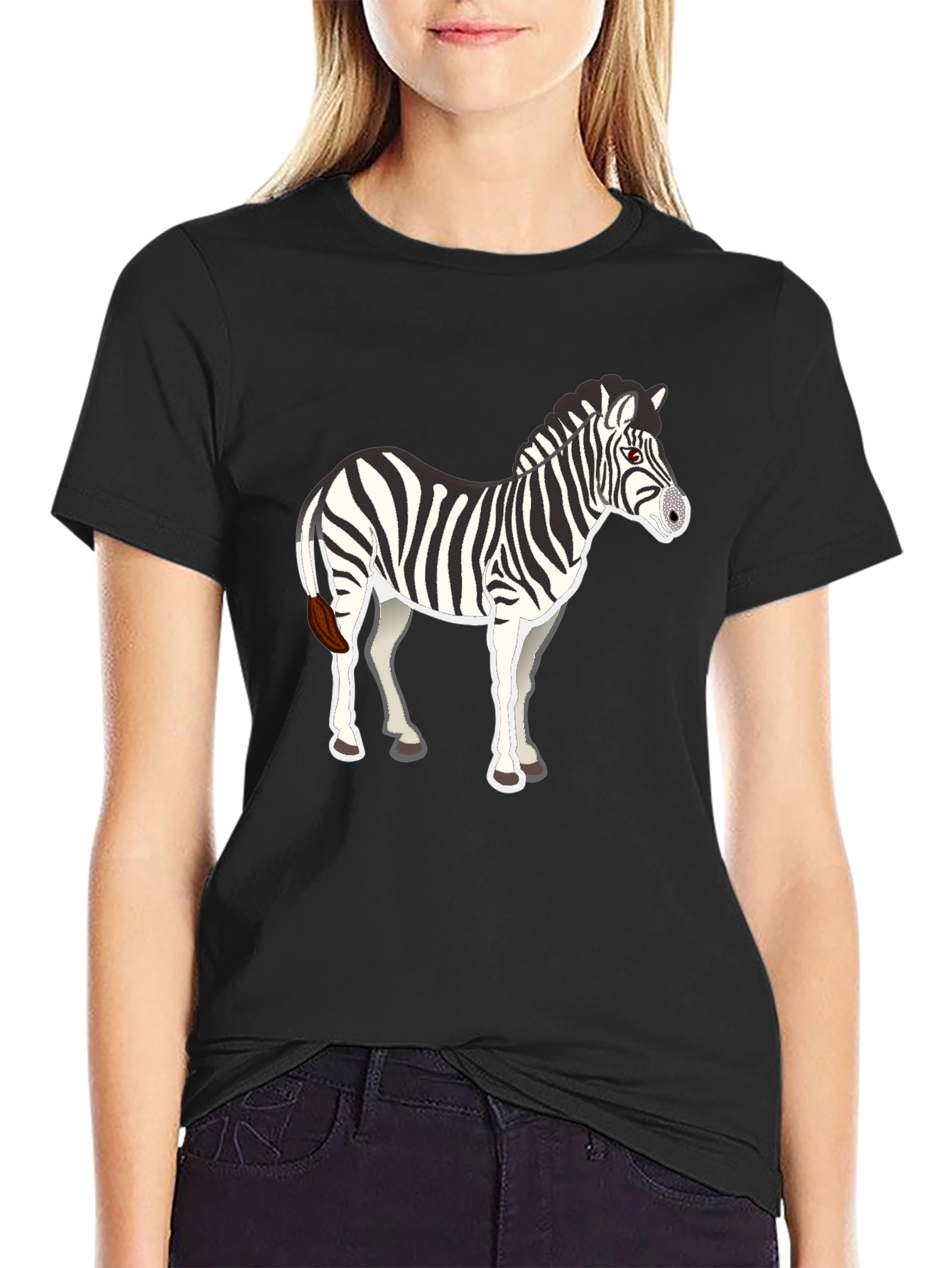 Zebra Graphic Black Tee