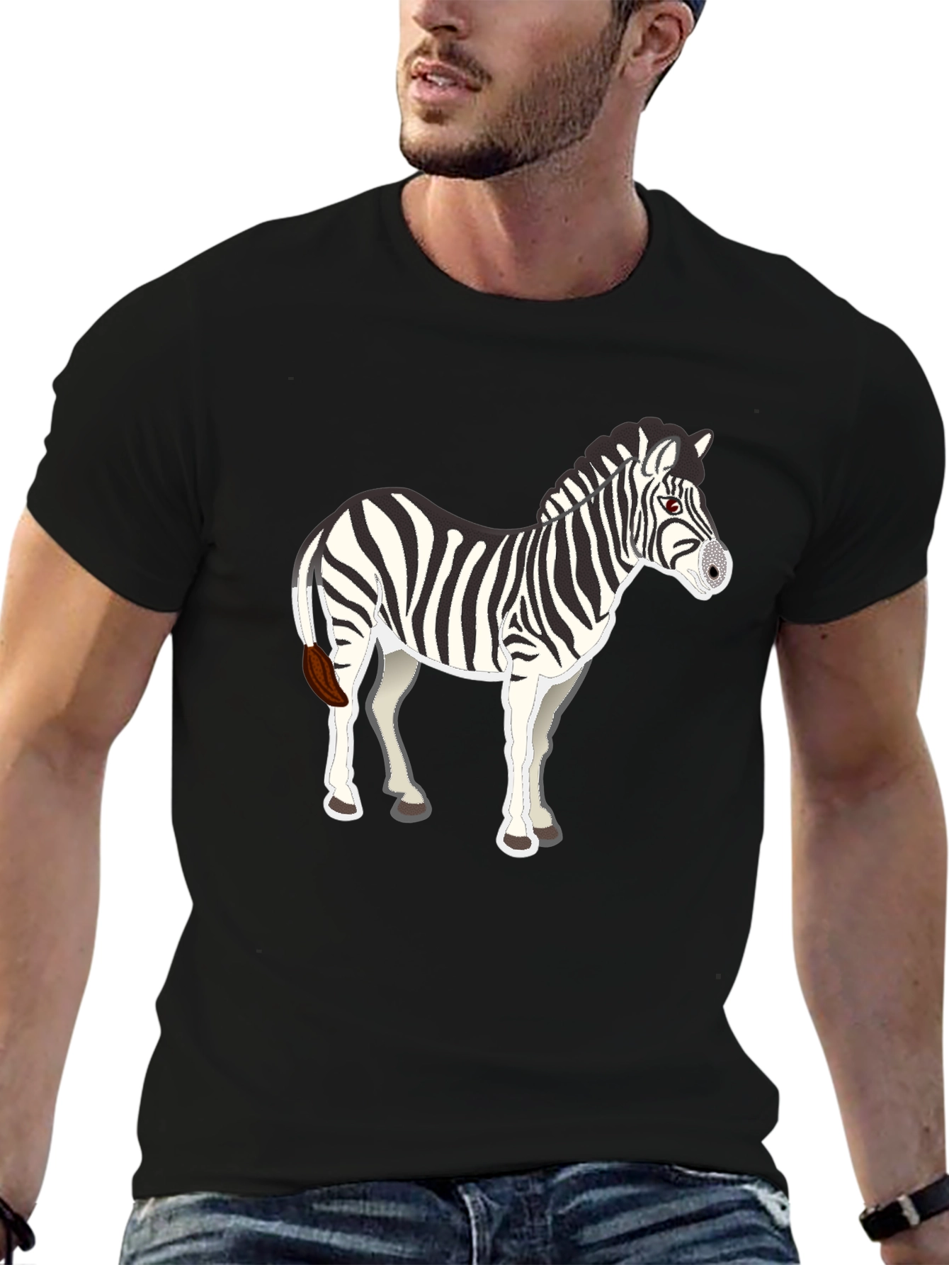 Zebra Graphic Black Tee