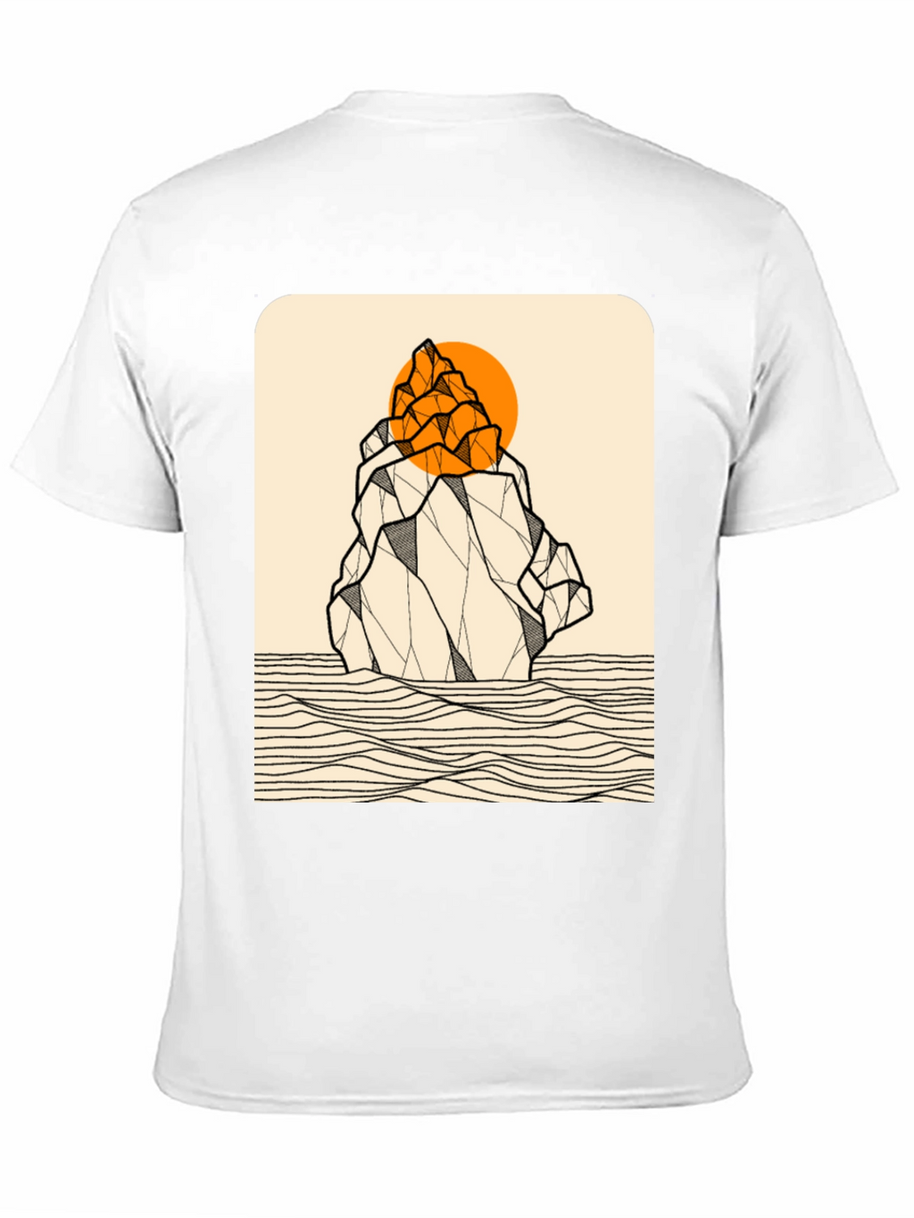 Geometric Mountain Graphic Tee - Black