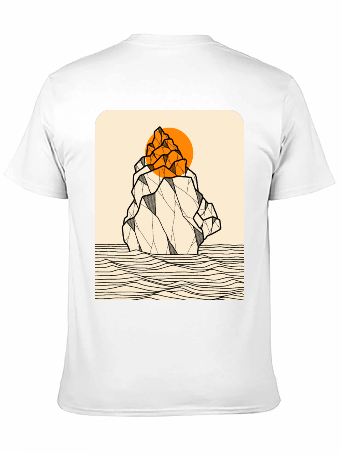 Geometric Mountain Graphic Tee - Black