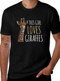 Giraffe Lover T-Shirt - Womens Animal Graphic Tee