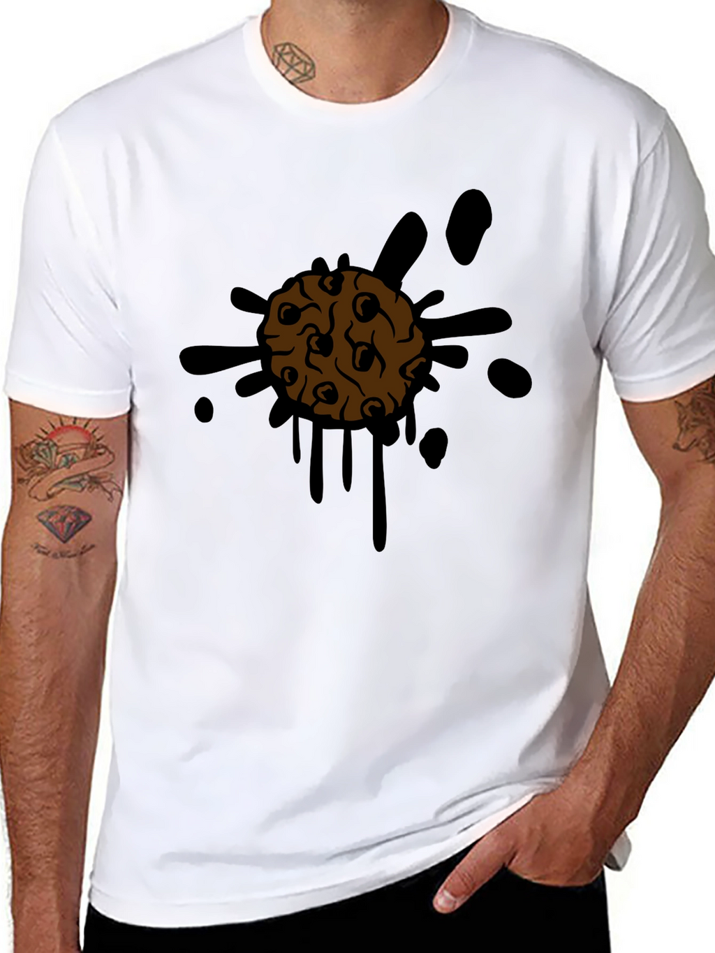 Cookie Splatter Tee - Mens Black Graphic T-Shirt
