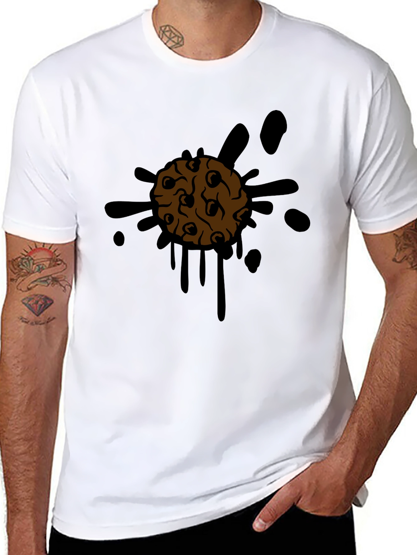 Cookie Splatter Tee - Mens Black Graphic T-Shirt