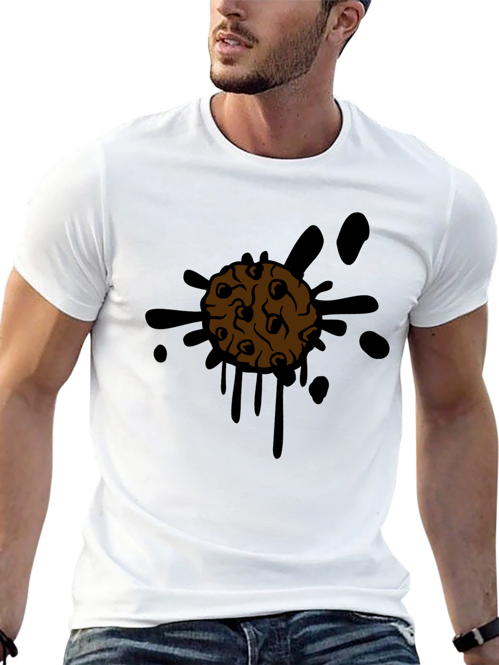 Cookie Splatter Tee - Mens Black Graphic T-Shirt