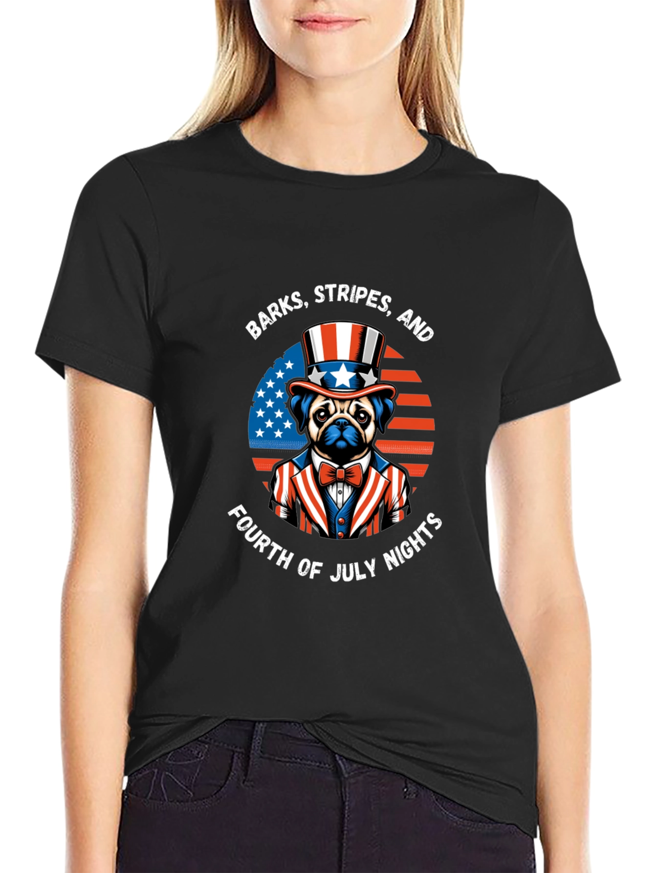 Patriotic Pug T-Shirt - 4th of July