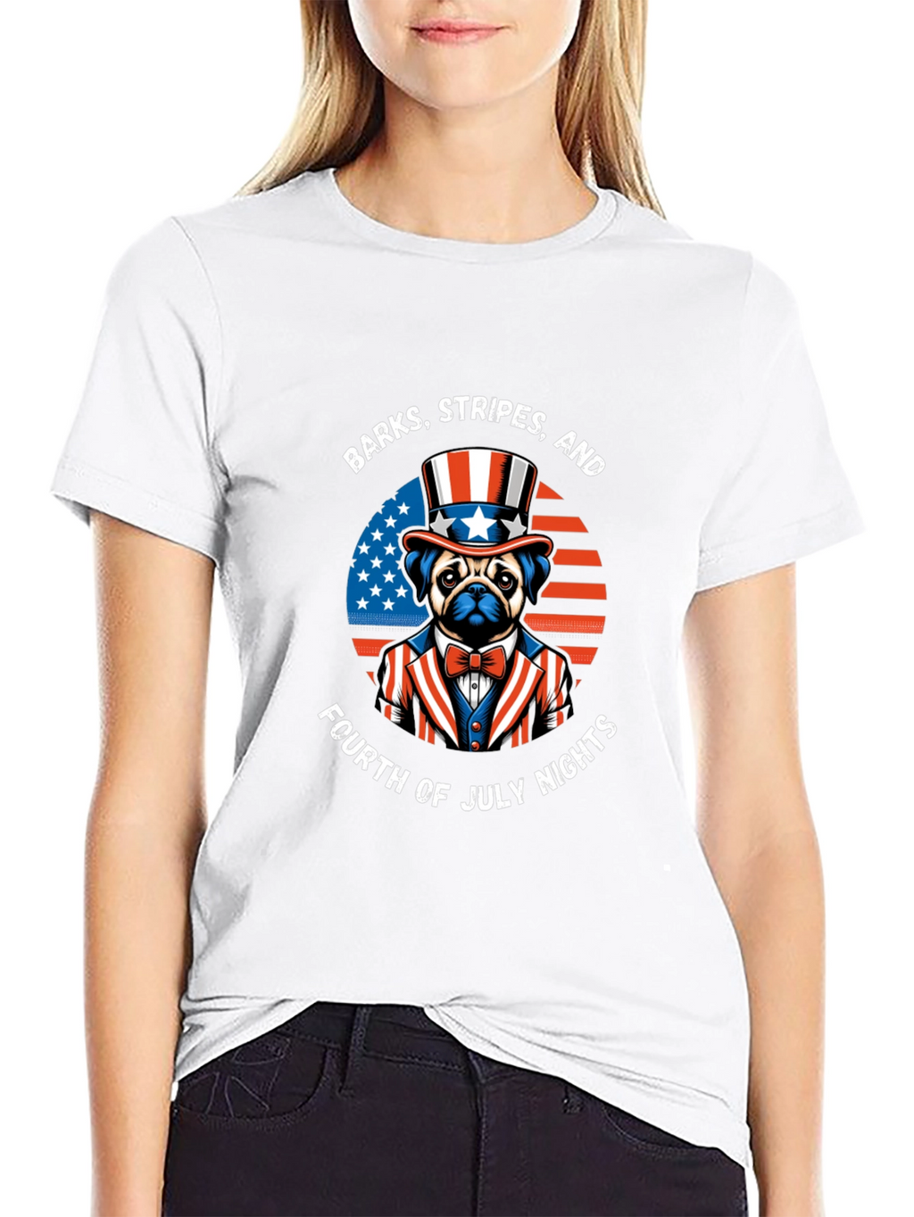 Patriotic Pug T-Shirt - 4th of July
