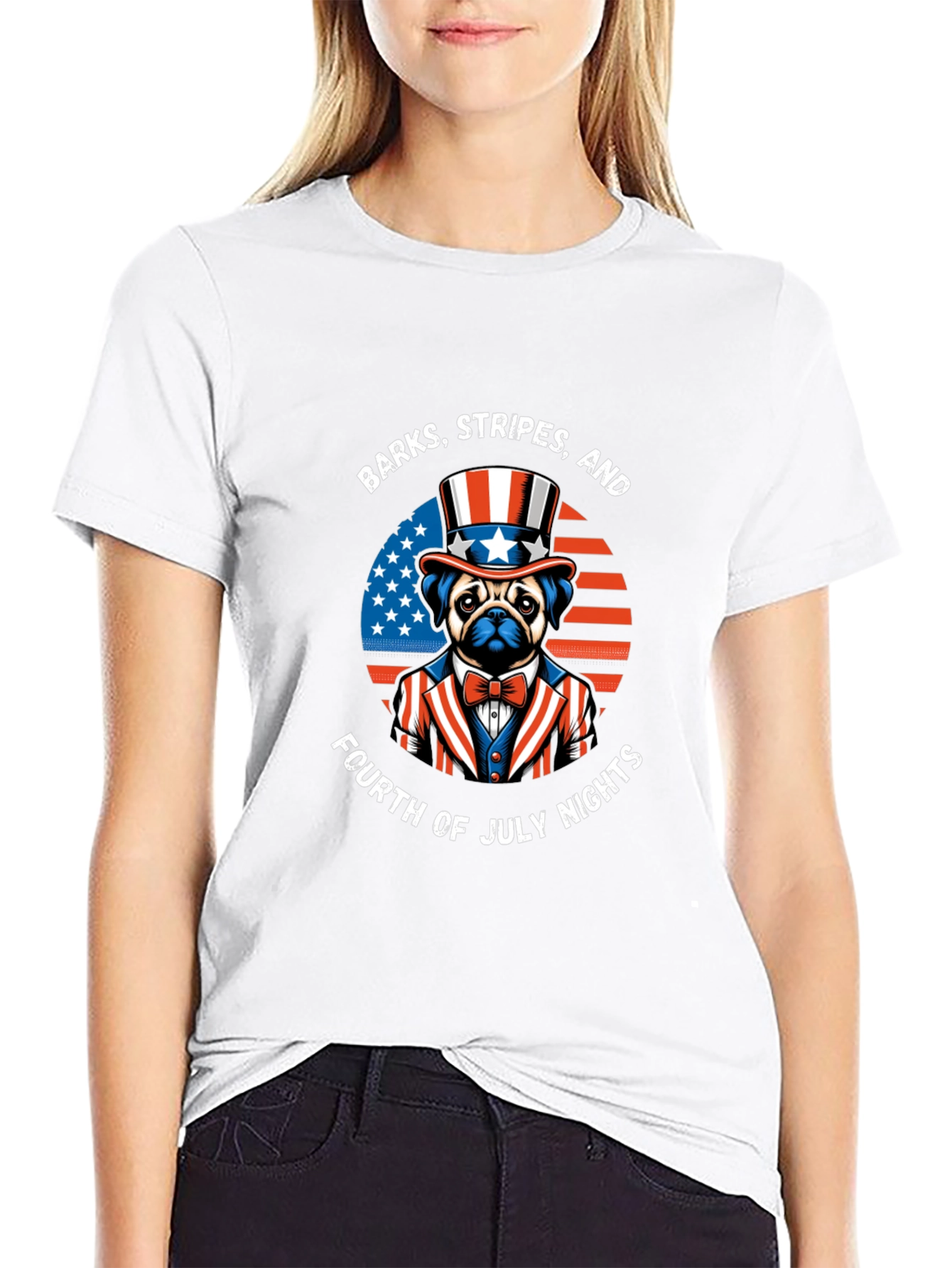Patriotic Pug T-Shirt - 4th of July
