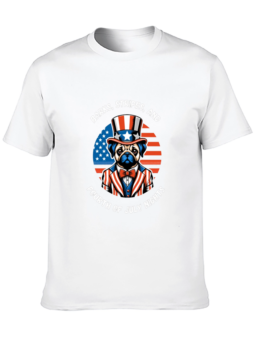 Patriotic Pug T-Shirt - 4th of July