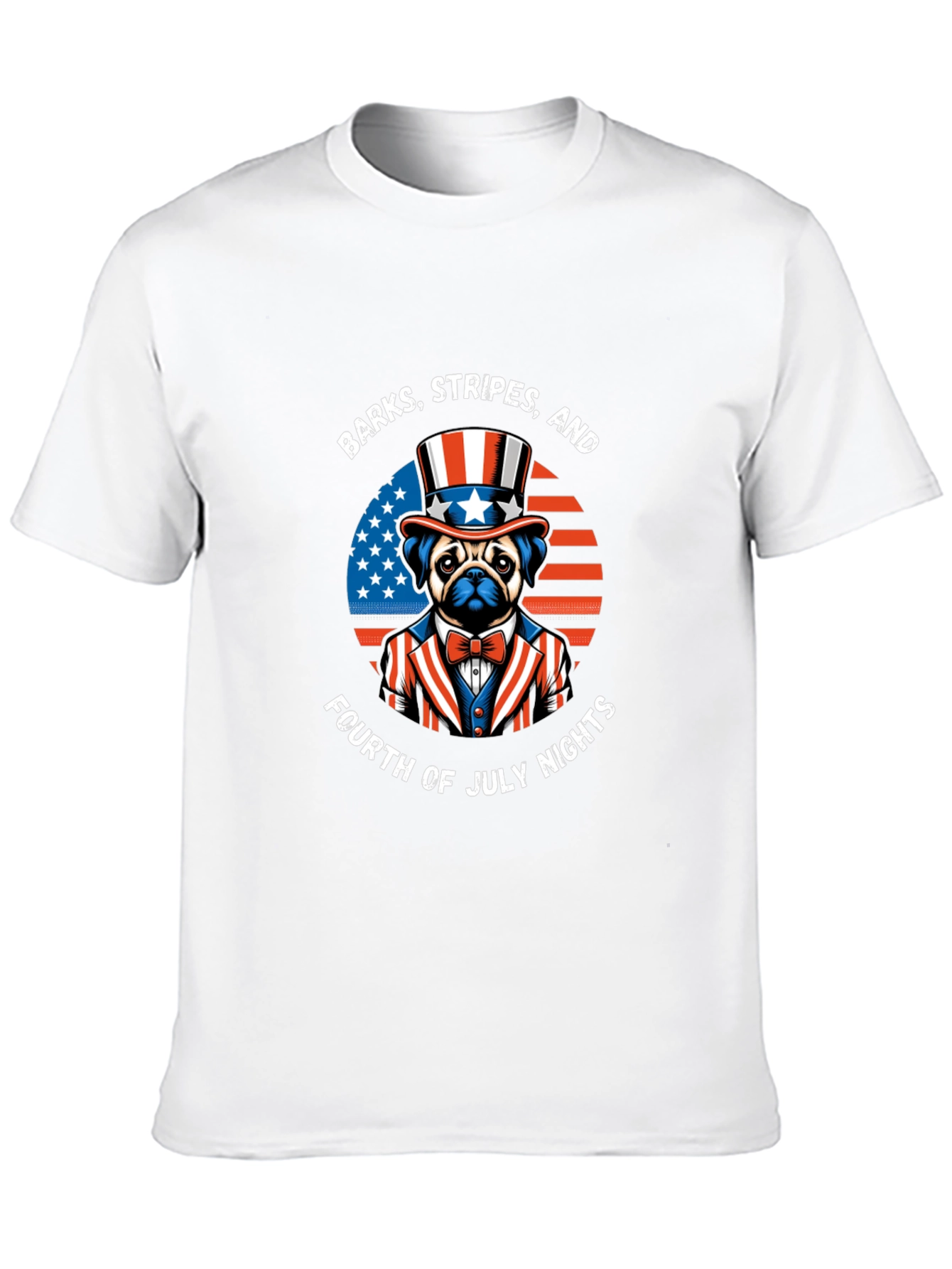 Patriotic Pug T-Shirt - 4th of July