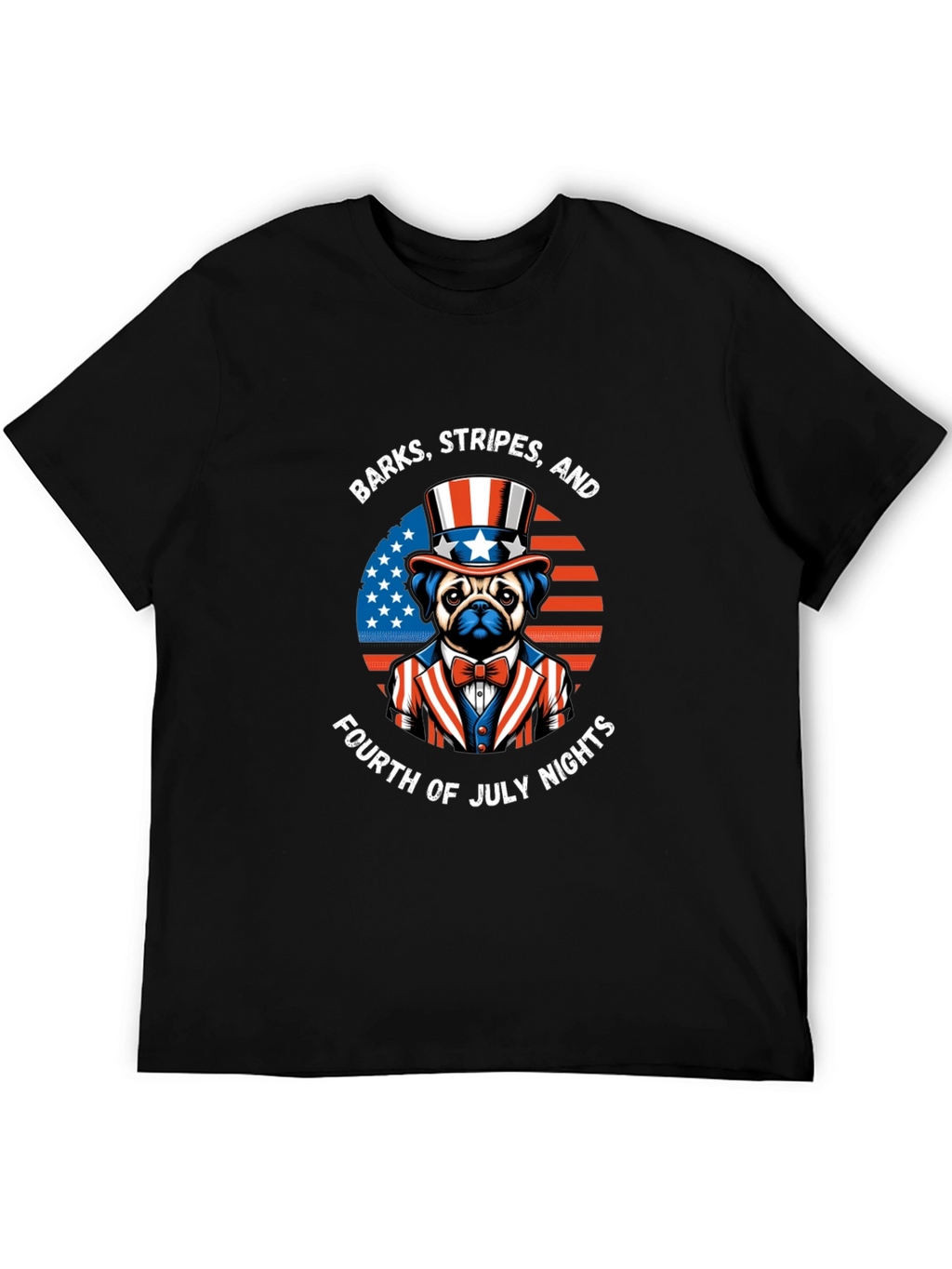 Patriotic Pug T-Shirt - 4th of July