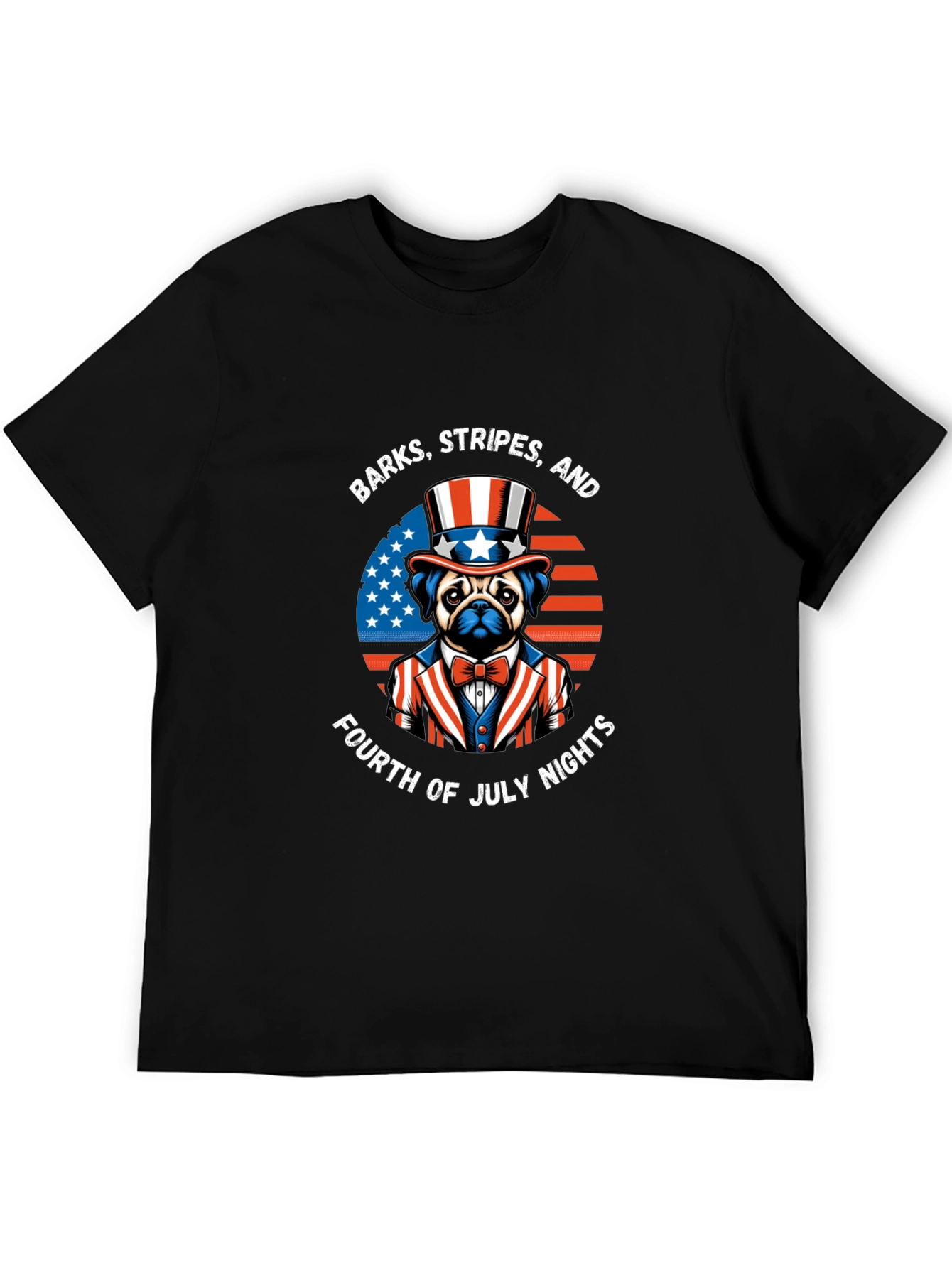 Patriotic Pug T-Shirt - 4th of July