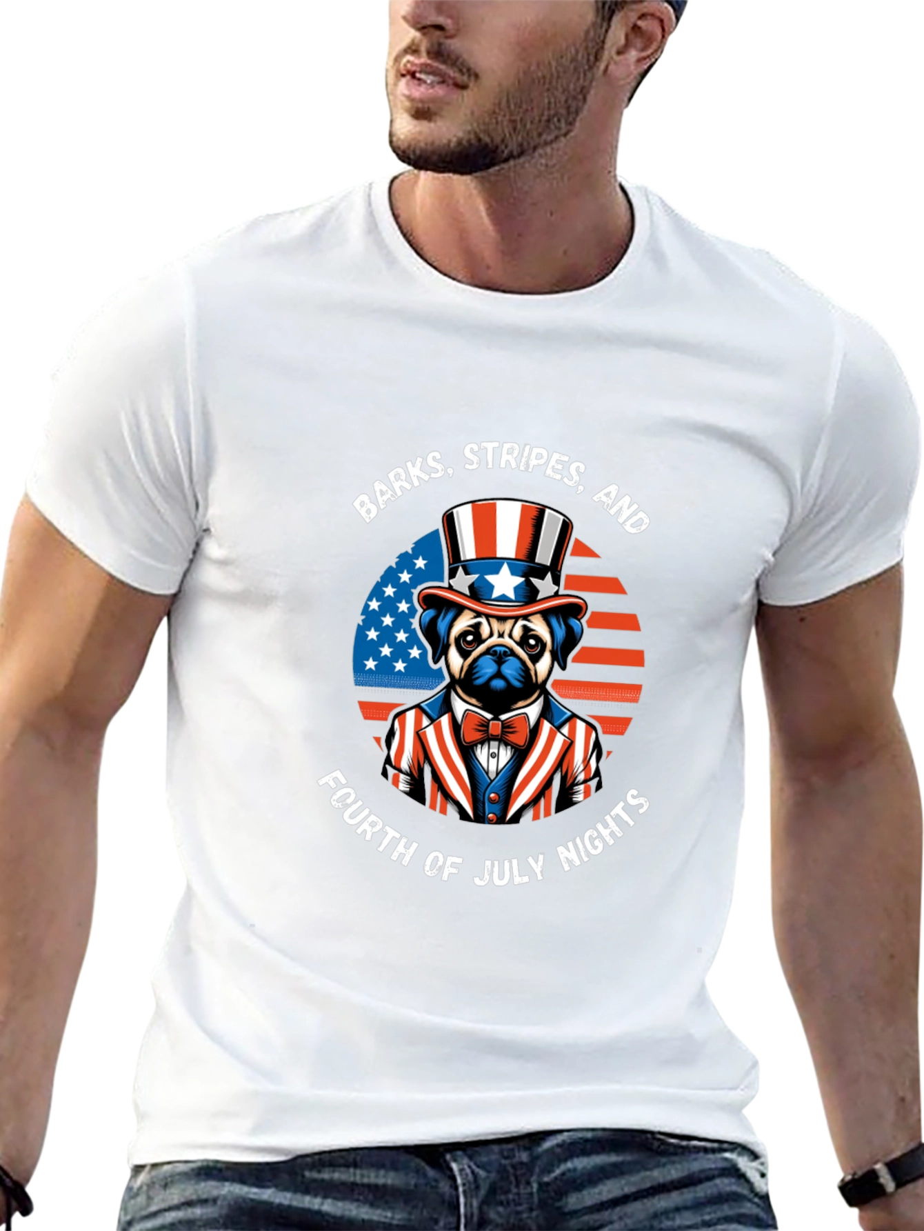 Patriotic Pug T-Shirt - 4th of July
