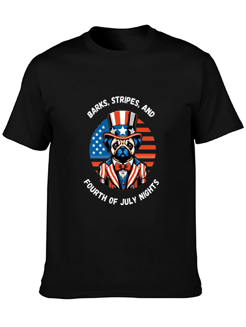 Patriotic Pug T-Shirt - 4th of July