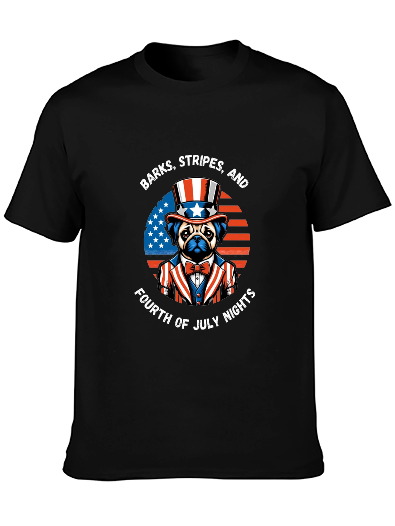 Patriotic Pug T-Shirt - 4th of July