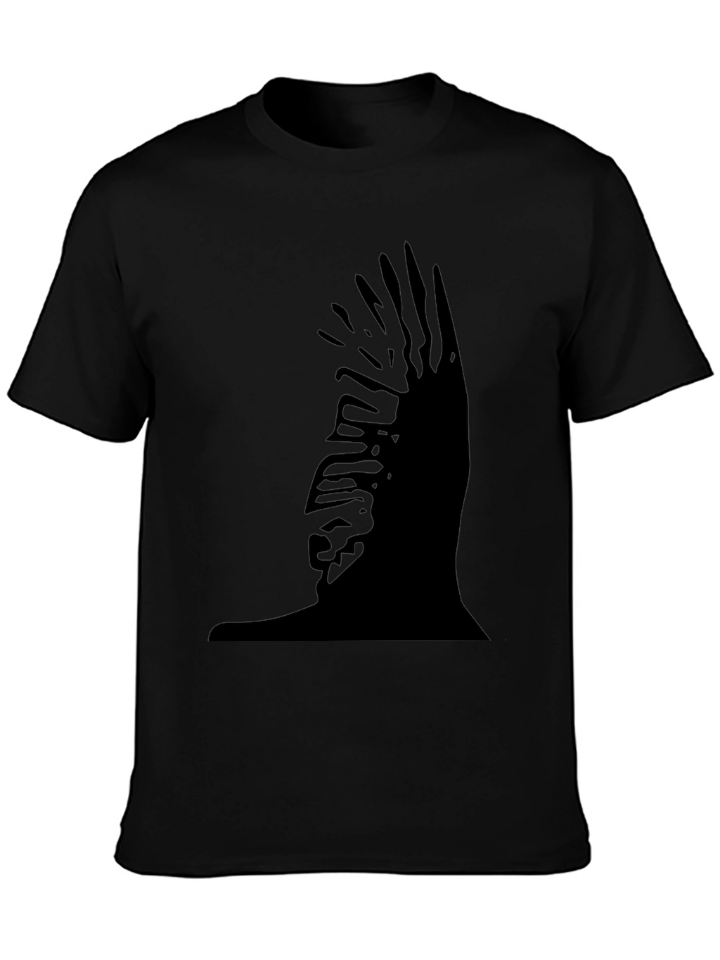 Abstract Silhouette Graphic Black T-Shirt