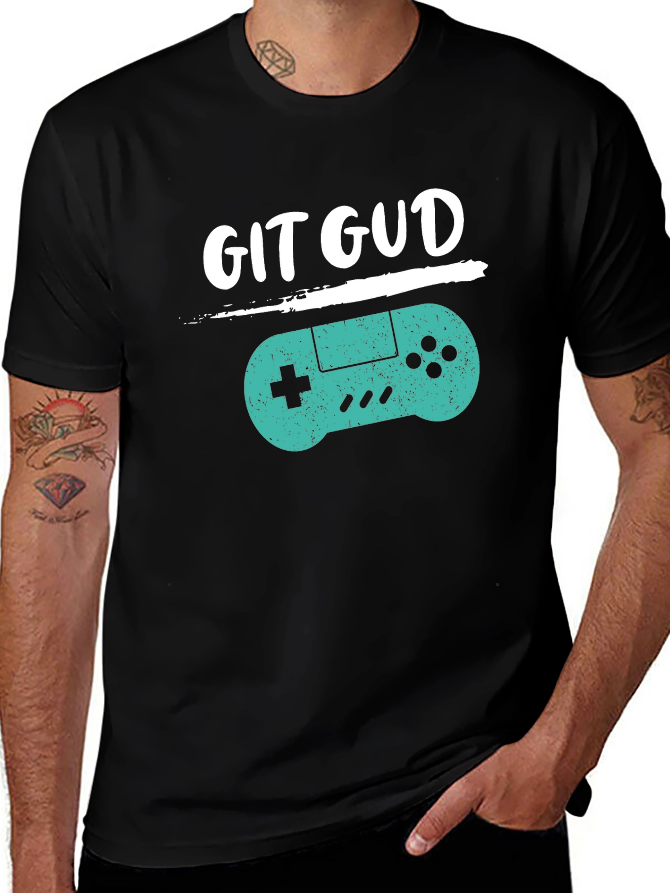 Git Gud Gamer T-Shirt - Black Cotton Blend Tee