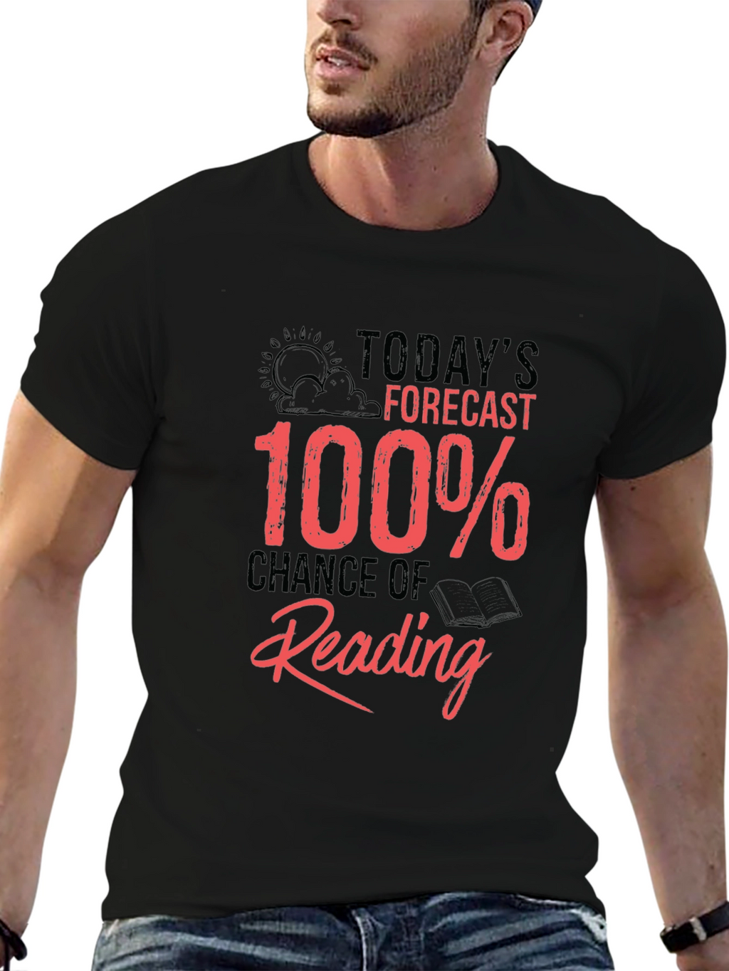 Funny Reading T-Shirt: 100% Chance of Reading