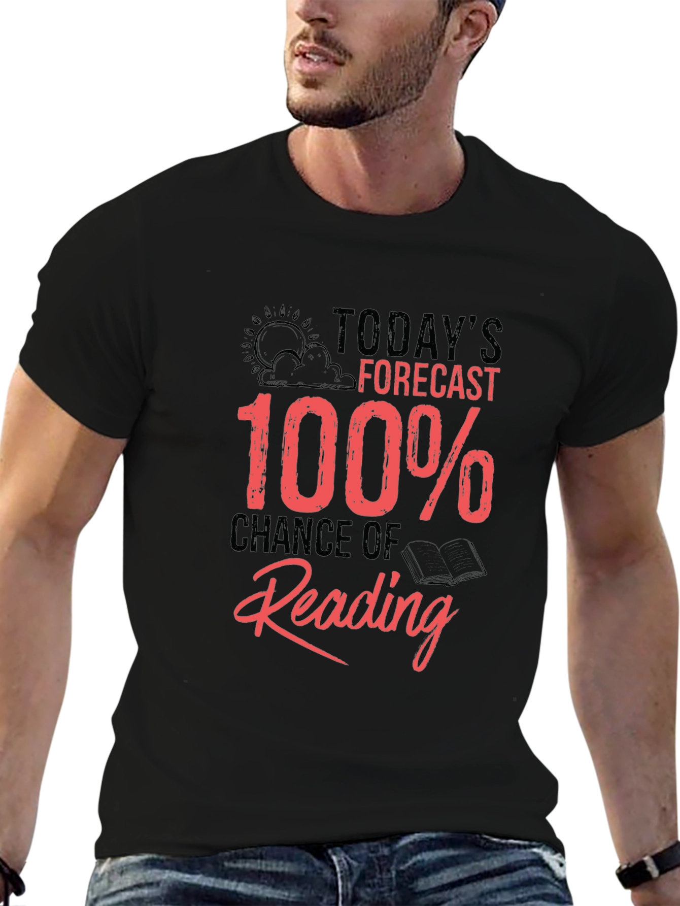Funny Reading T-Shirt: 100% Chance of Reading