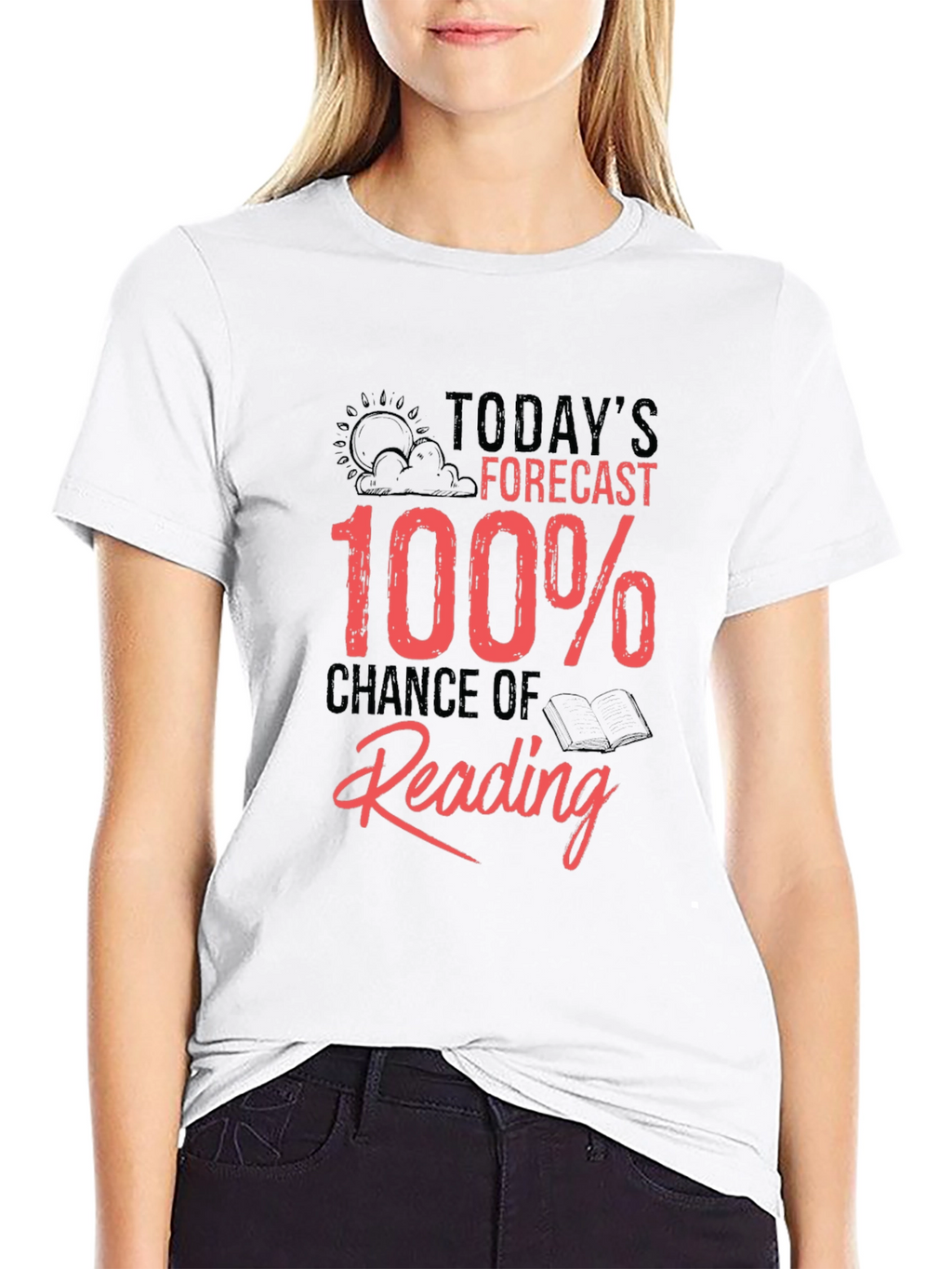Funny Reading T-Shirt: 100% Chance of Reading