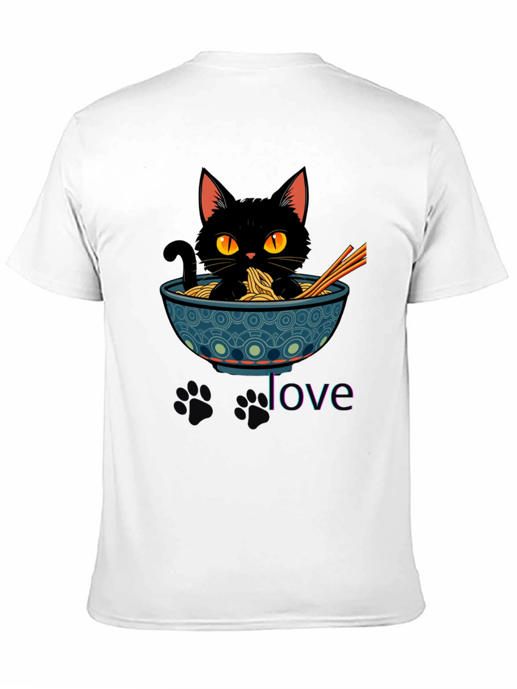 Black Cat Ramen Lover T-Shirt