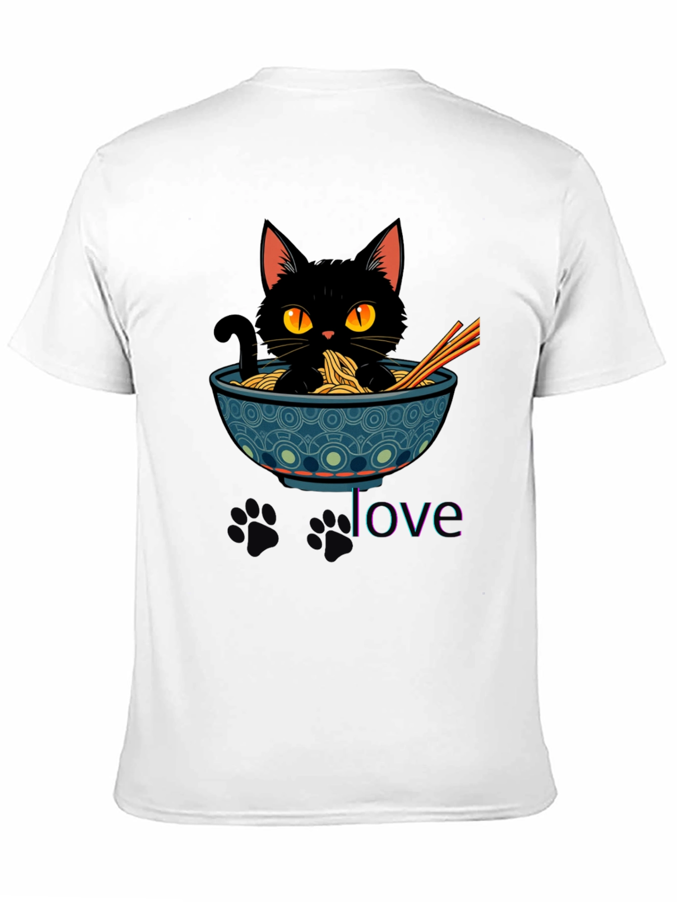 Black Cat Ramen Lover T-Shirt