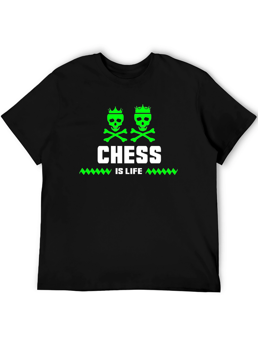 Chess Is Life T-Shirt - Skull Crown Design