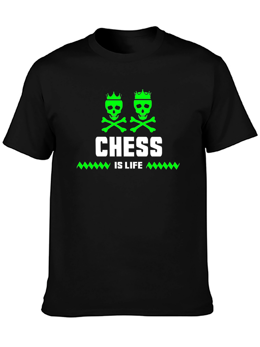 Chess Is Life T-Shirt - Skull Crown Design