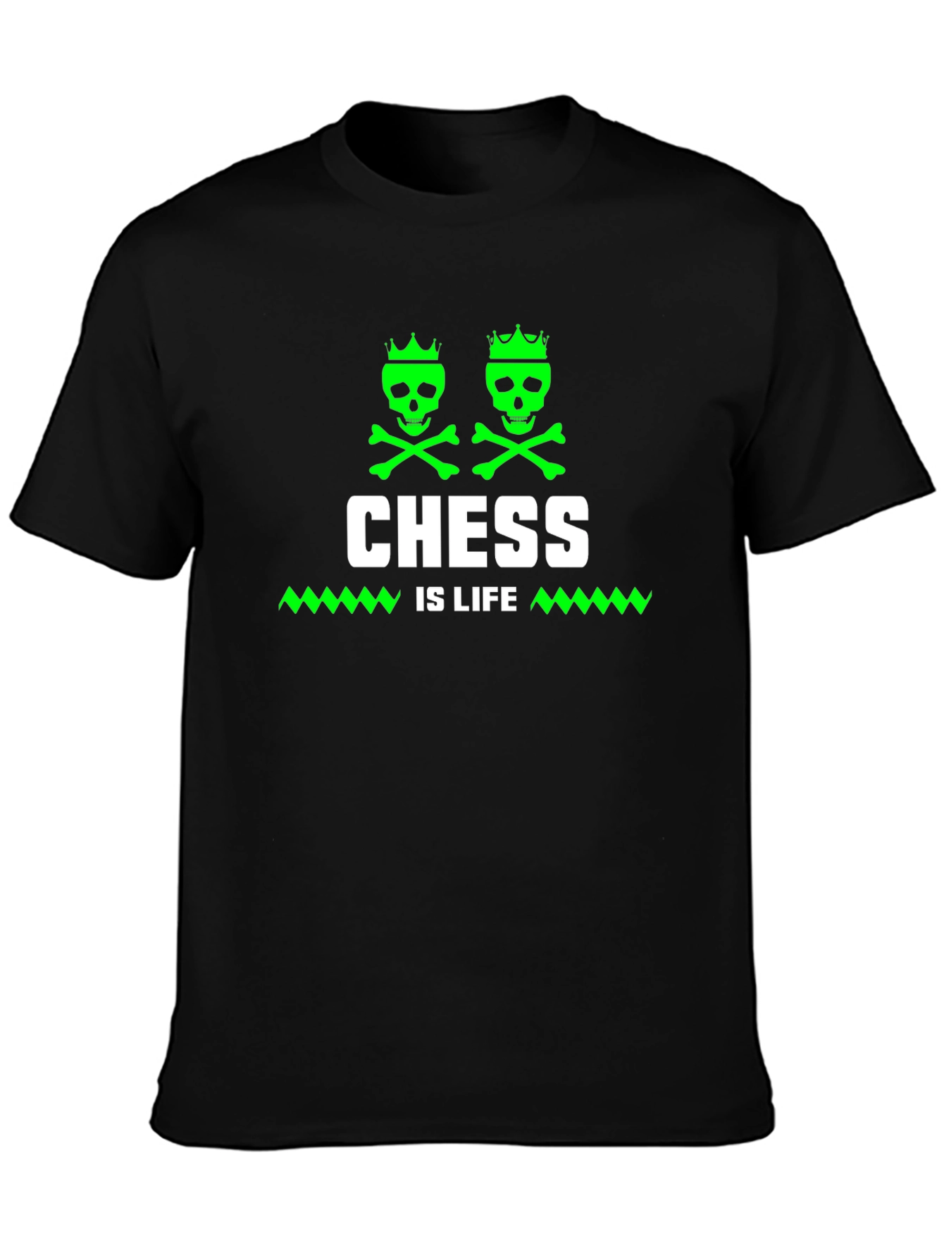 Chess Is Life T-Shirt - Skull Crown Design
