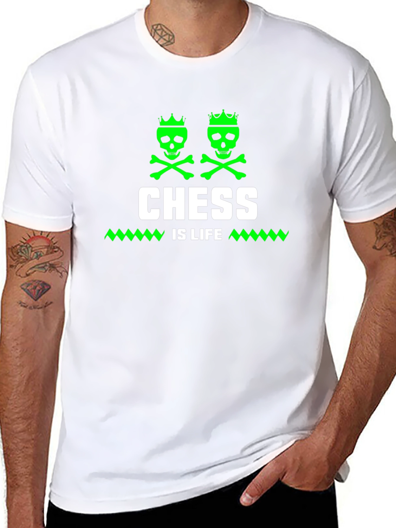 Chess Is Life T-Shirt - Skull Crown Design