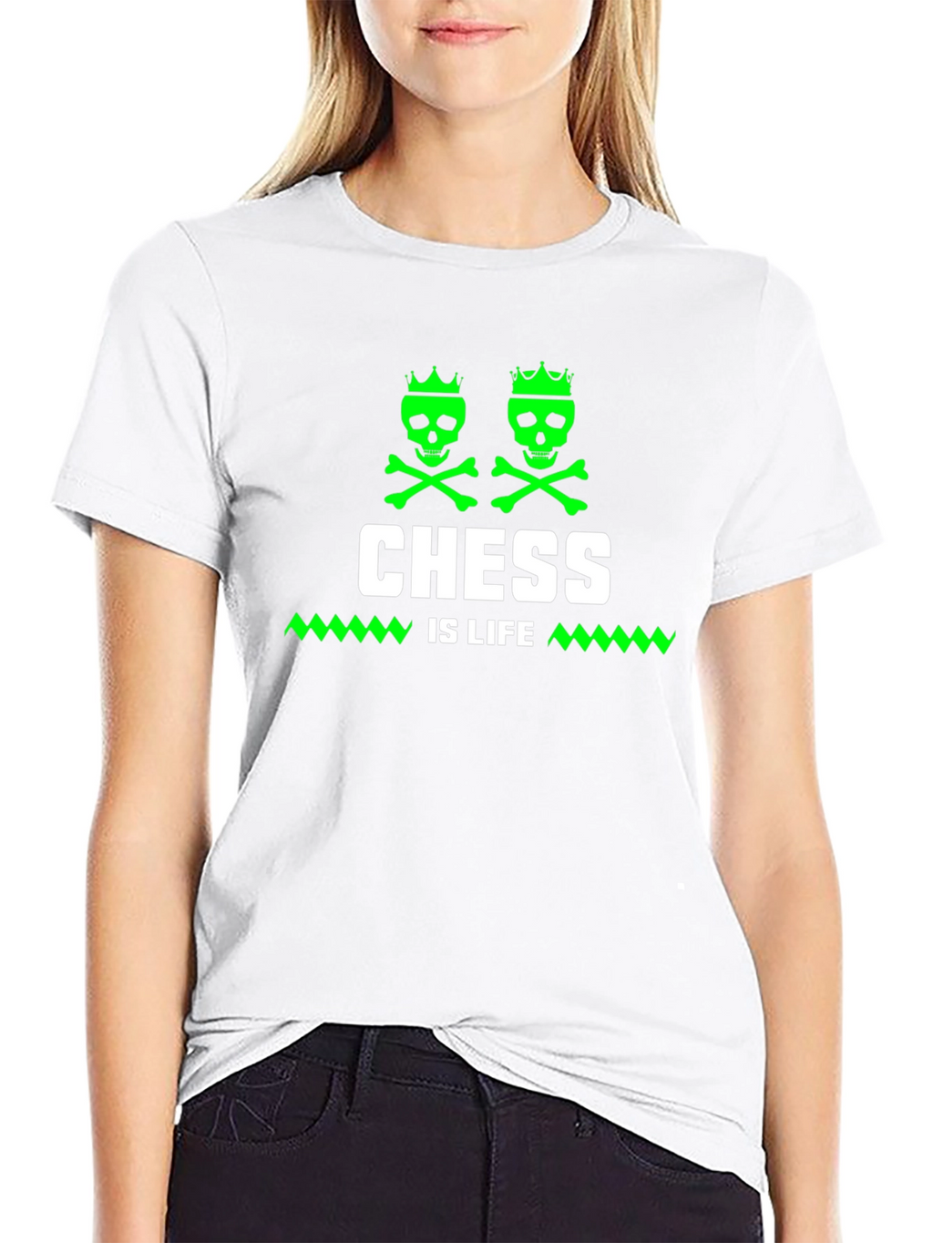 Chess Is Life T-Shirt - Skull Crown Design