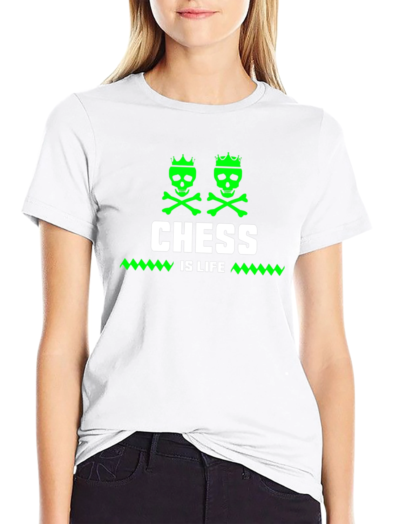 Chess Is Life T-Shirt - Skull Crown Design
