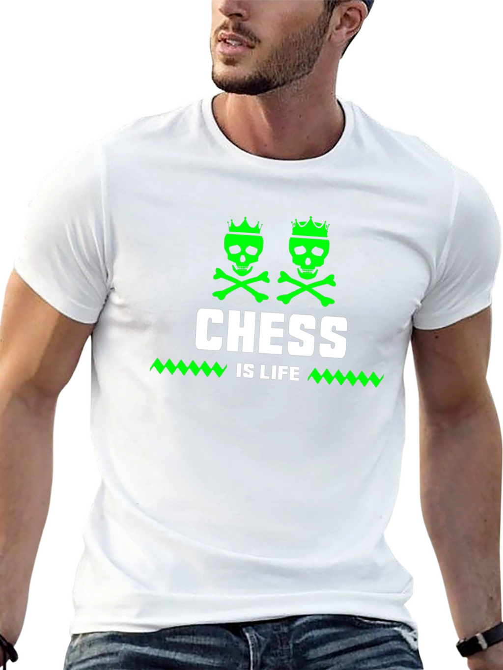 Chess Is Life T-Shirt - Skull Crown Design