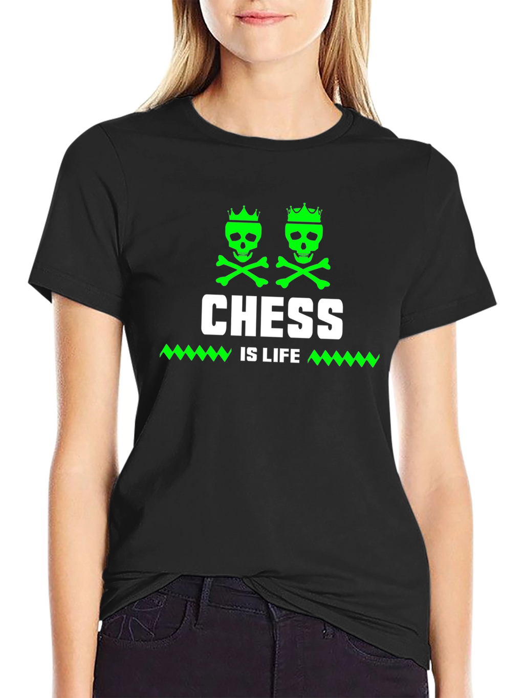 Chess Is Life T-Shirt - Skull Crown Design