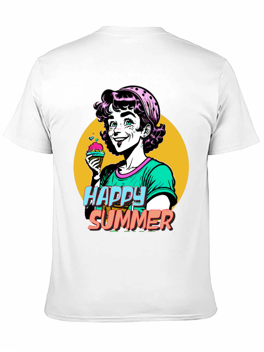 Happy Summer Graphic Tee - Fun Cartoon Design