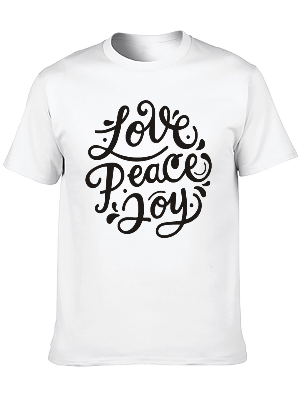 Love Peace Joy Graphic Black T-Shirt