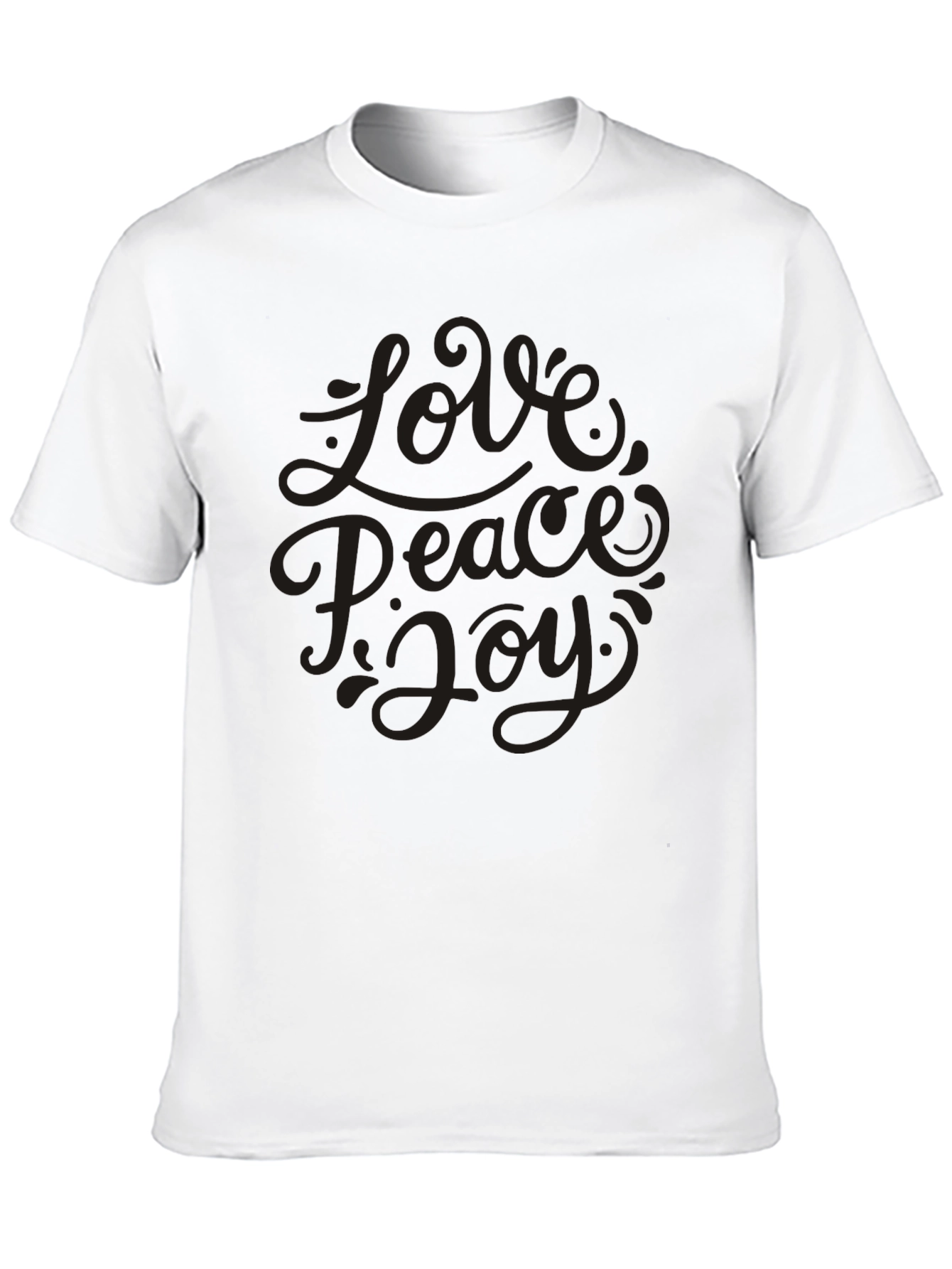 Love Peace Joy Graphic Black T-Shirt