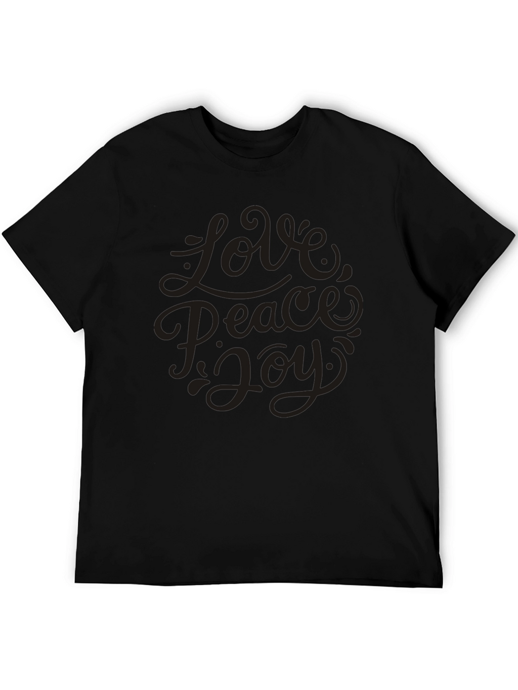 Love Peace Joy Graphic Black T-Shirt