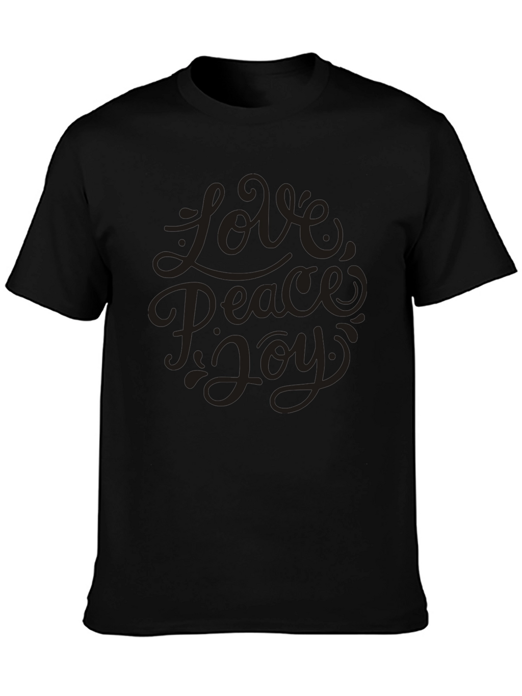 Love Peace Joy Graphic Black T-Shirt
