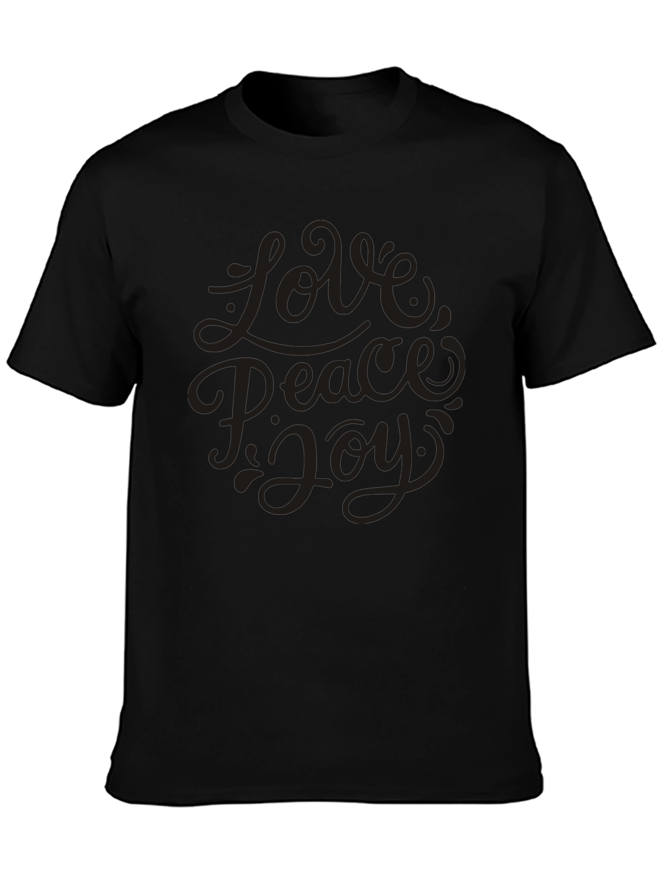 Love Peace Joy Graphic Black T-Shirt