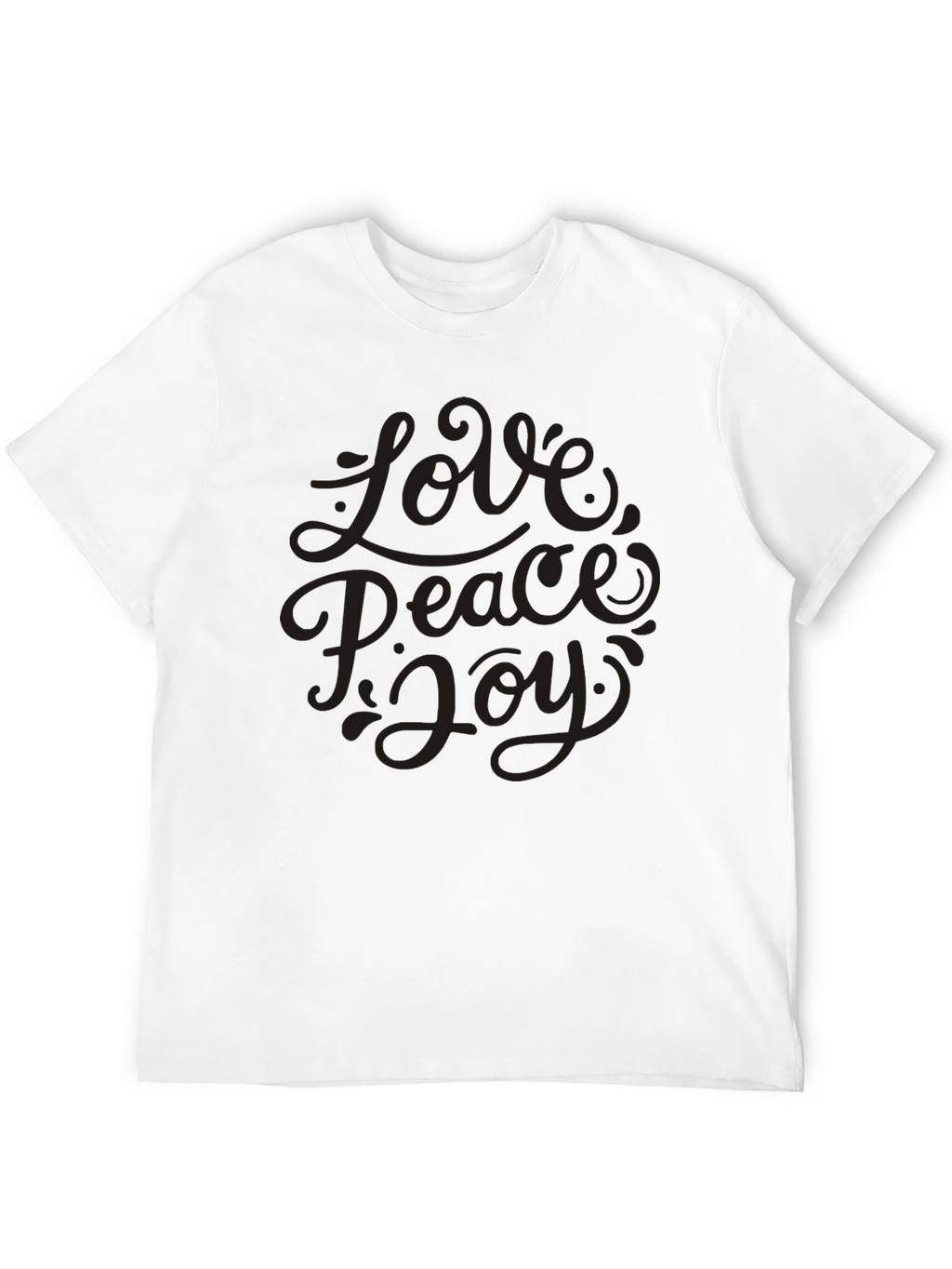 Love Peace Joy Graphic Black T-Shirt