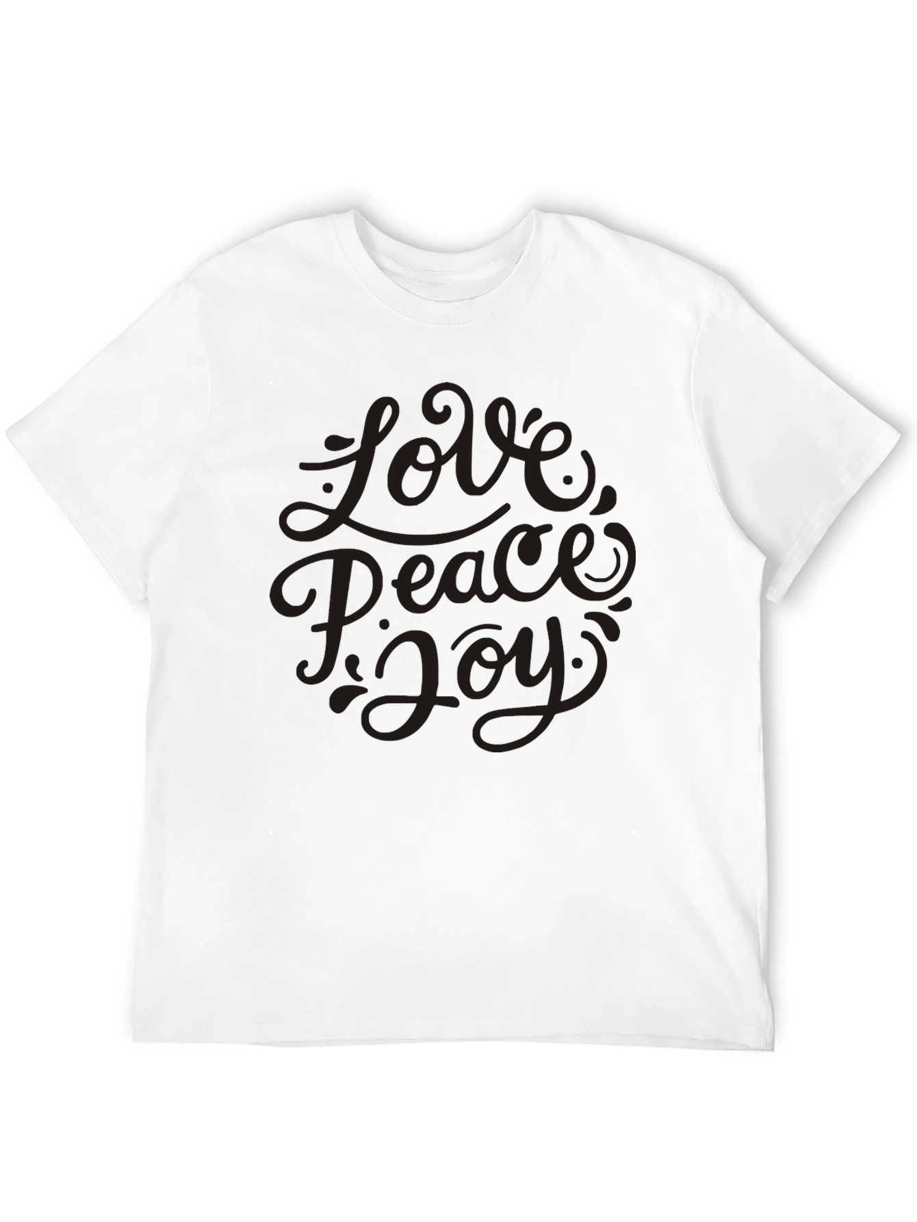 Love Peace Joy Graphic Black T-Shirt