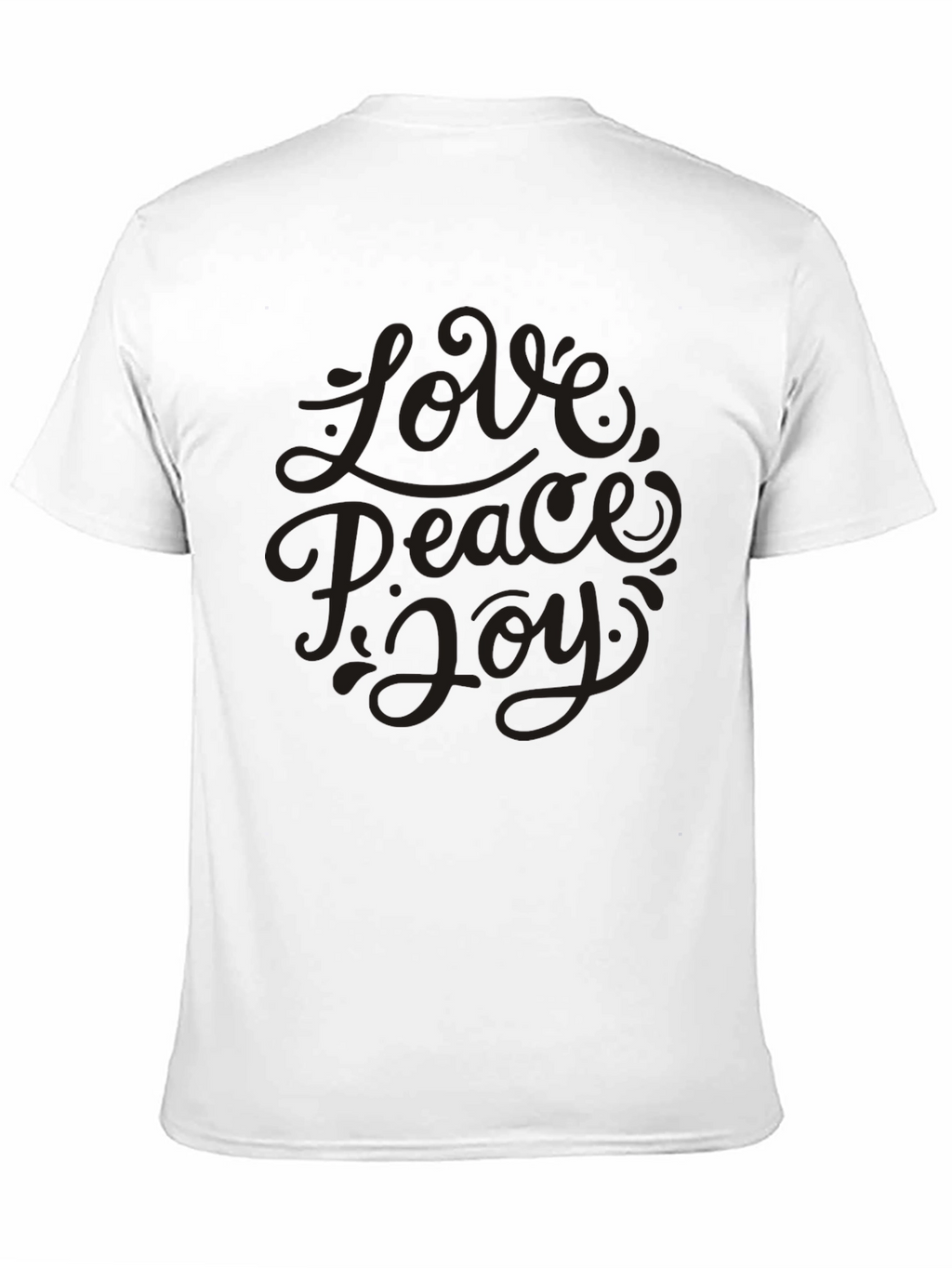 Love Peace Joy Graphic Black T-Shirt