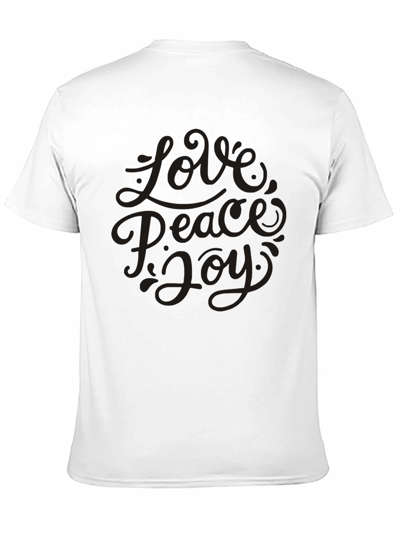 Love Peace Joy Graphic Black T-Shirt
