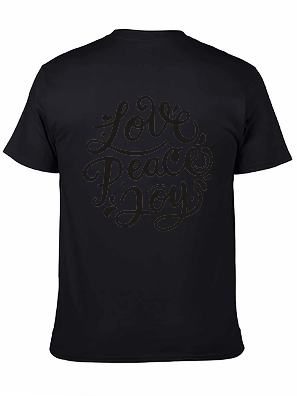 Love Peace Joy Graphic Black T-Shirt